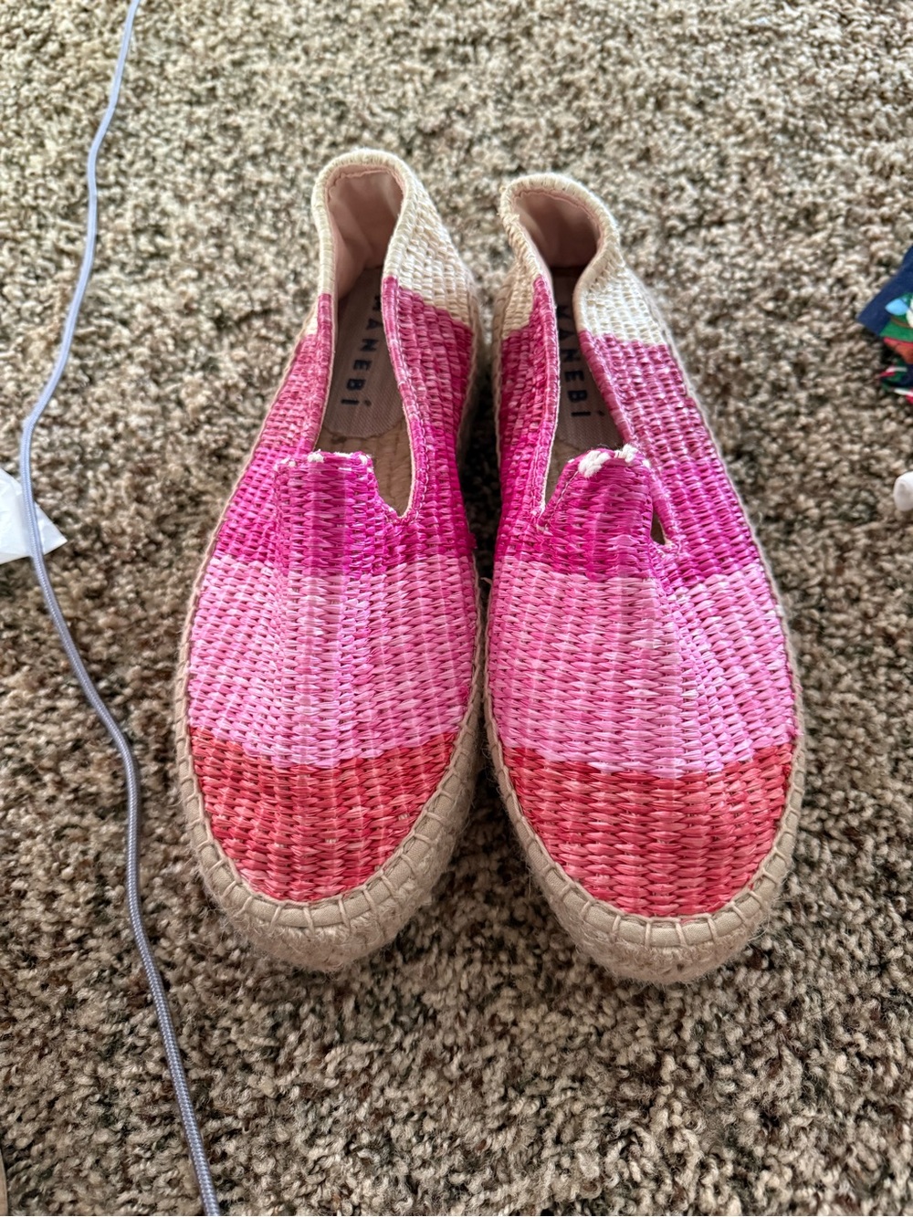 Manebi Pink Ombre Woven Slip-On Espadrilles